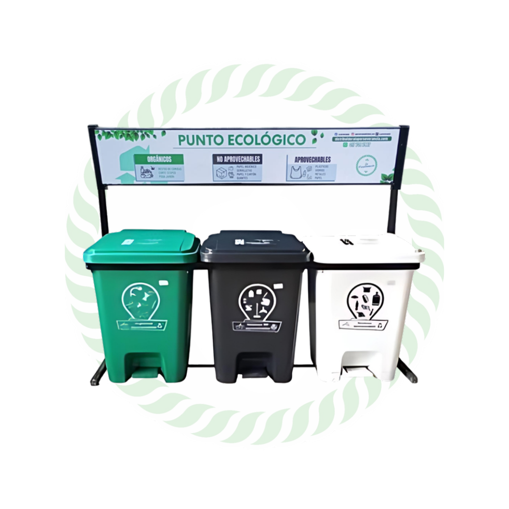 Punto ecológico de 35 Litros con tapa pedal