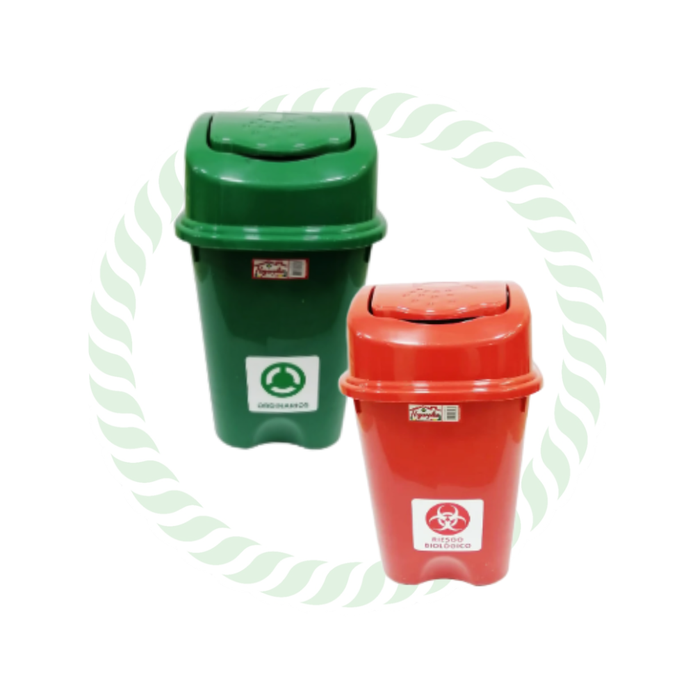 Papelera 30 litros con tapa vaivén