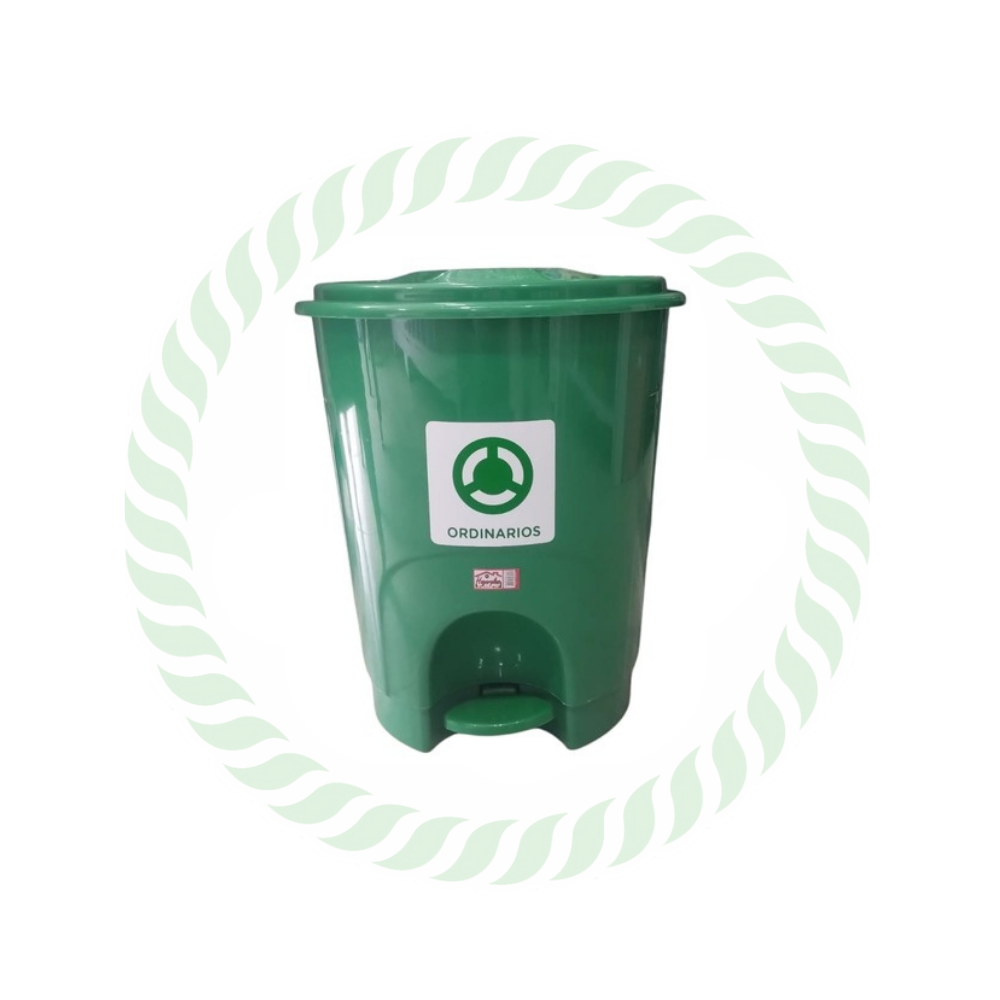 Papelera 30 litros tipo pedal verde