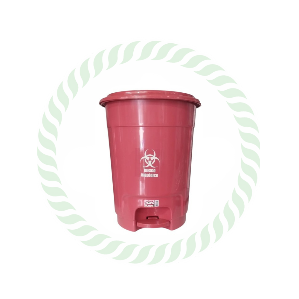 Papelera de 12 litros tapa pedal roja