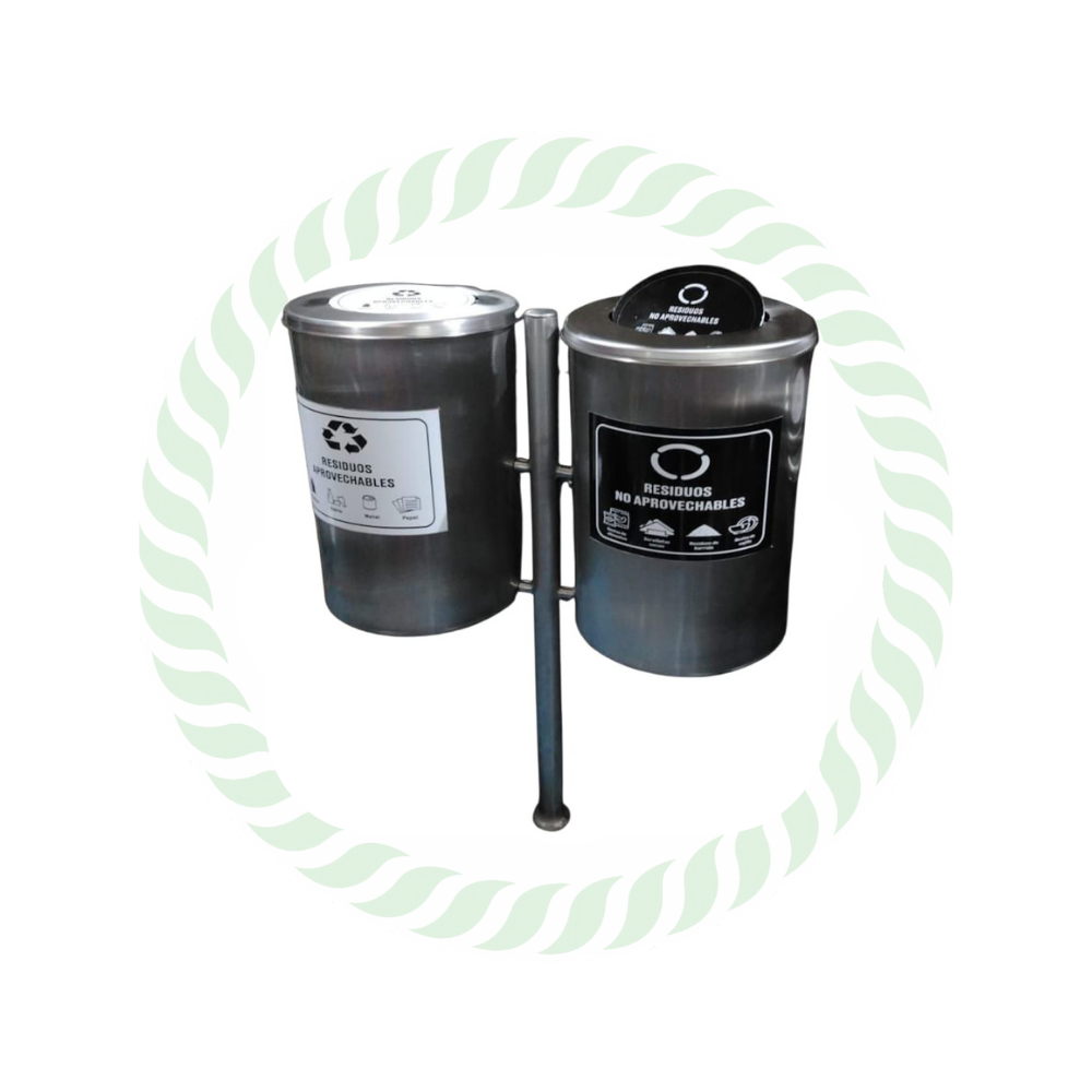 Punto Ecológico acero Inoxidable doble de 53 Litros