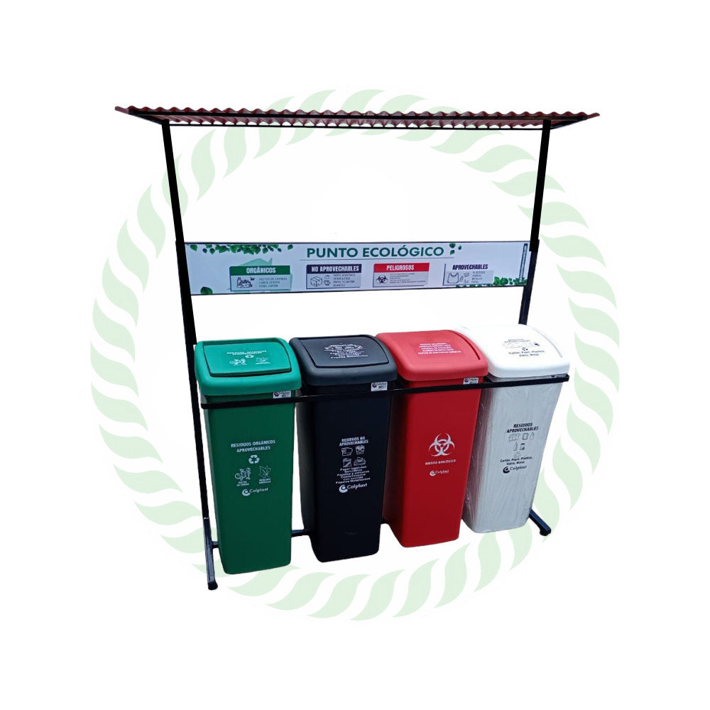 Punto ecológico con techo de 55 litros T/V