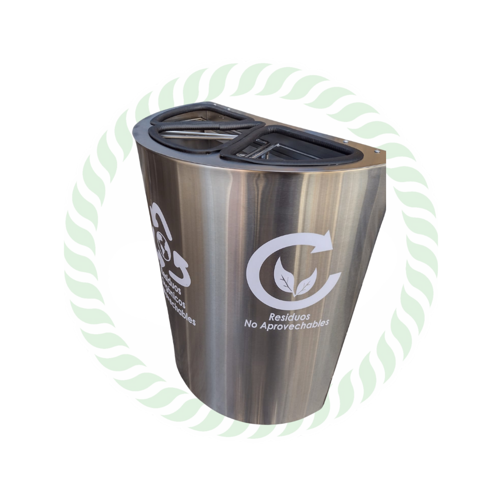 Punto Ecológico acero Inoxidable de 75 lts tipo Luna