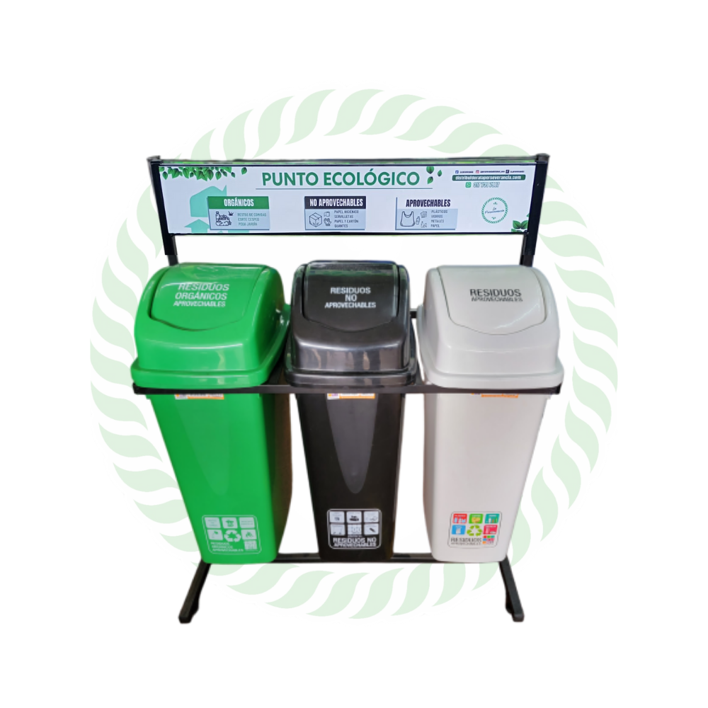 Punto ecológico 35 Litros con tapa vaivén tipo Luna