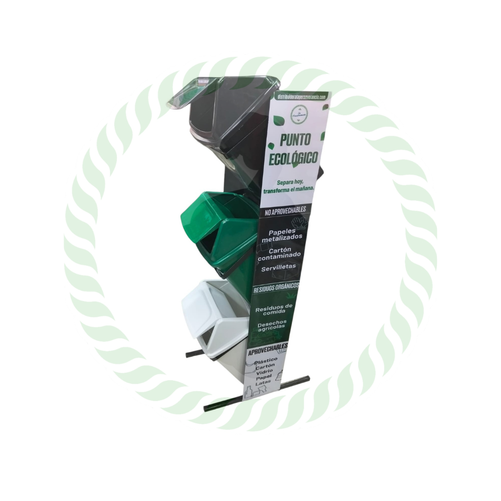 Punto ecológico vertical de 22 litros de 3 puestos