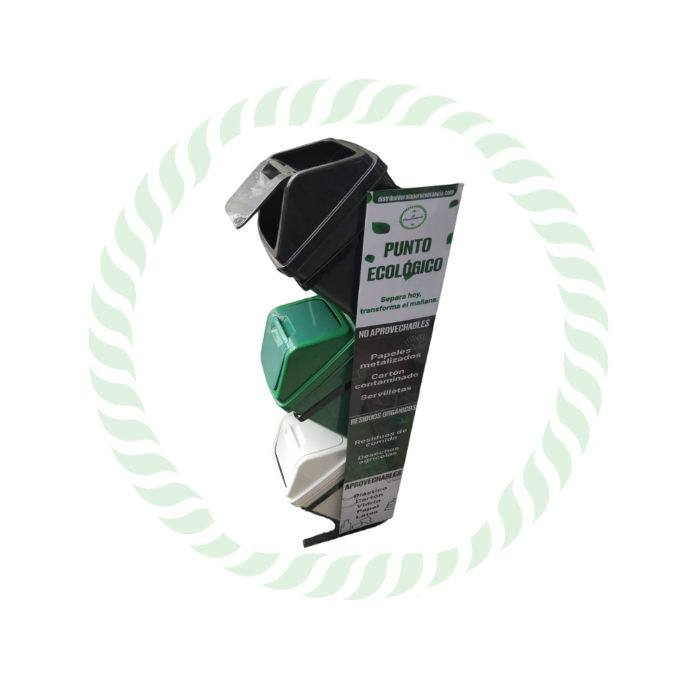 Punto ecológico vertical de 12 litros de 3 puestos