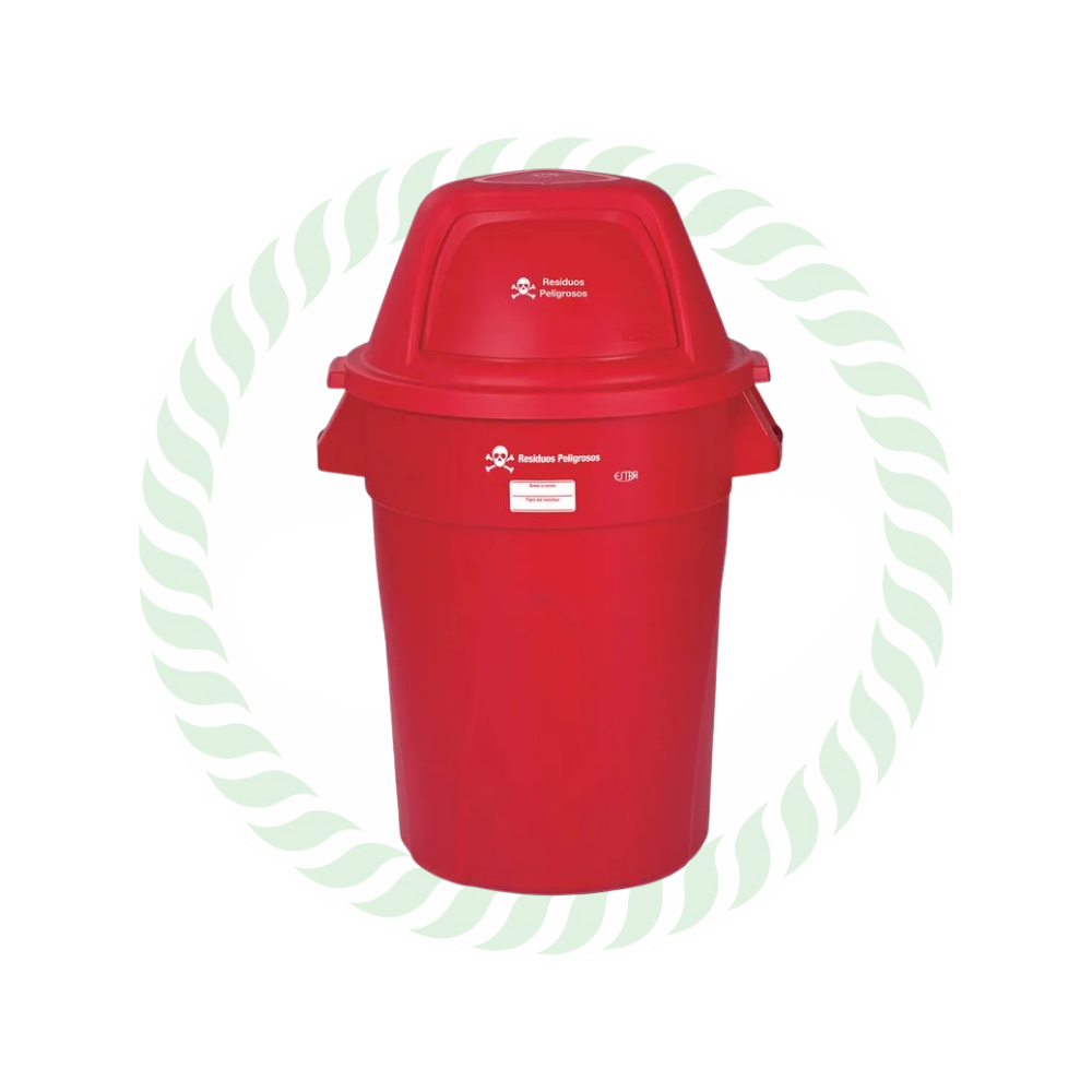 Contenedor de Residuos 121 Litros con Tapa Push en color rojo